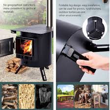 Multifunktionell Vedeldad Värmespis för Utomhusbruk